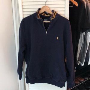 Polo Cotton Fleece/Sweater Quarter Zip Size L